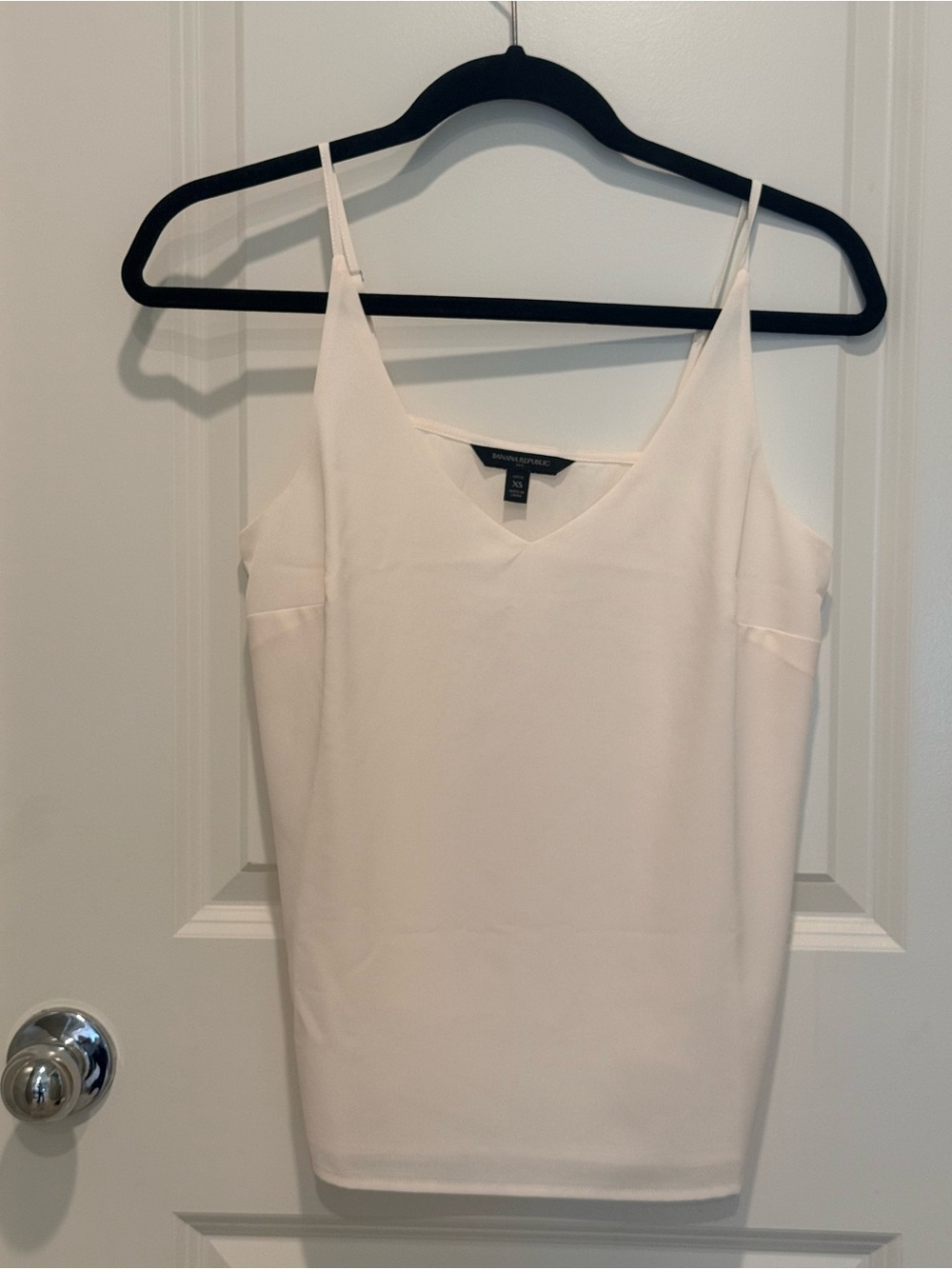 Banana Republic White V-Neck Spaghetti Strap Cami